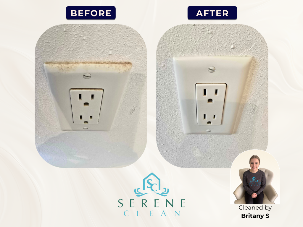 Gallery Plug In Britany Electrical outlet before and after cleaning, by Britany