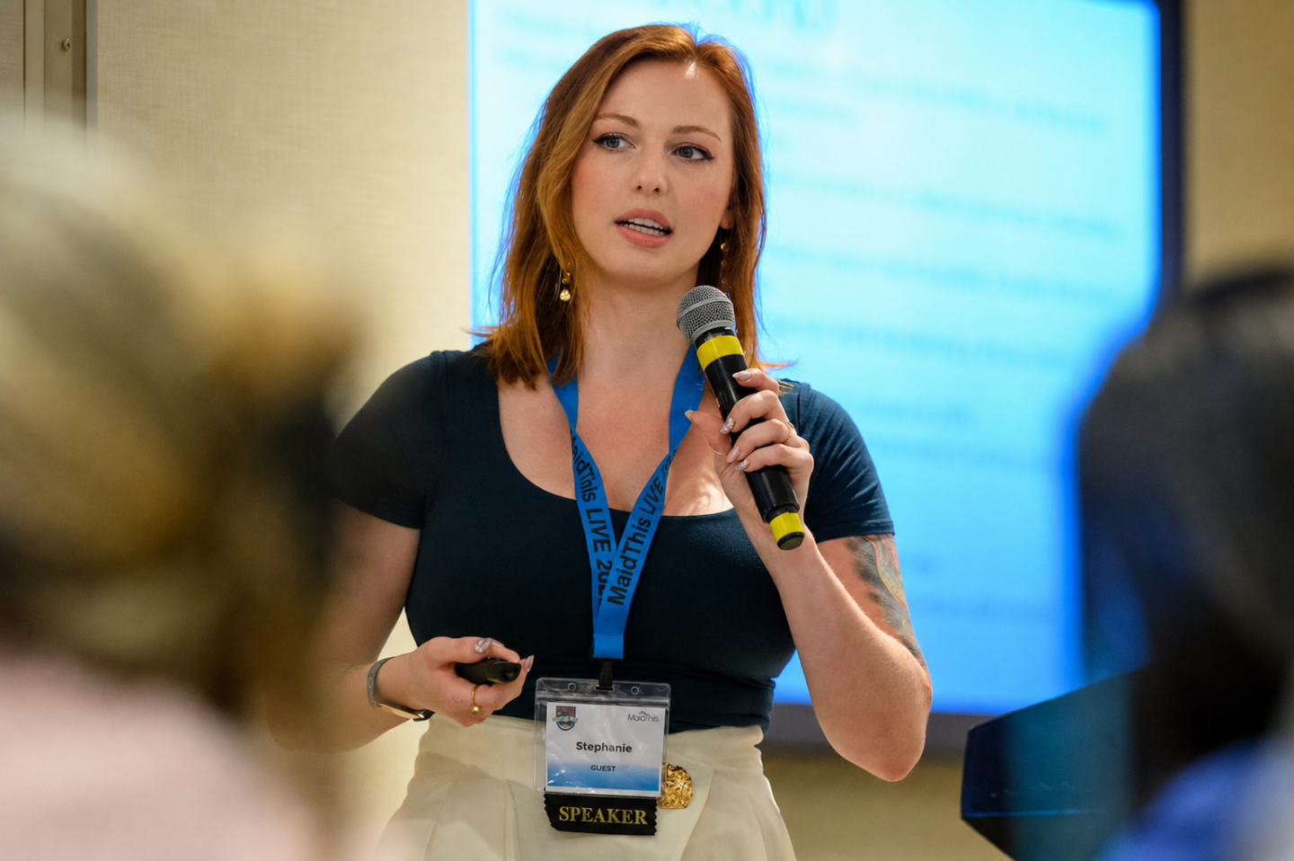 Stephanie Pipkin speaking about cleaning business systems
