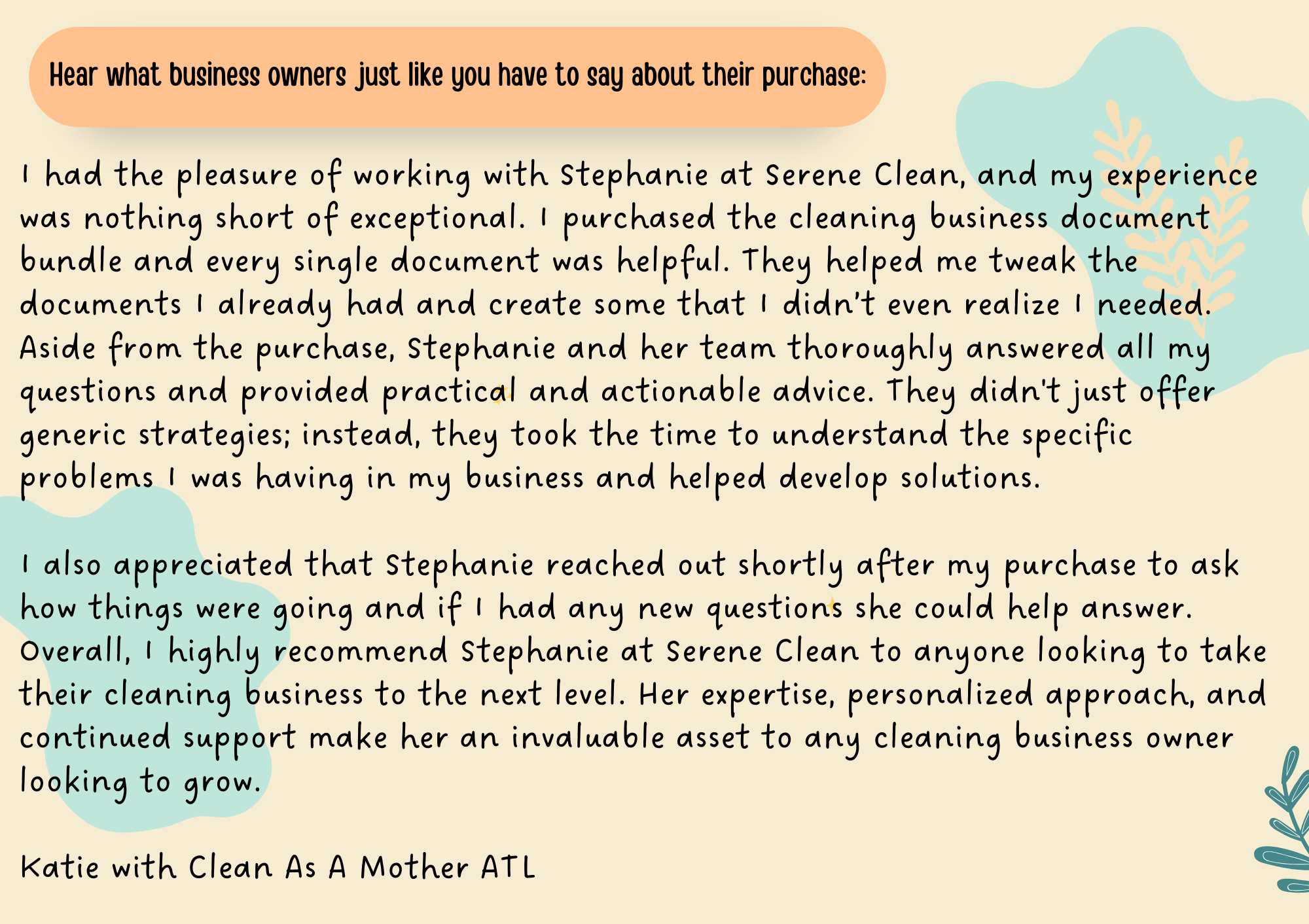 Testimonial 4 Cleaning Company Business Consulting